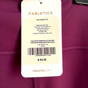 Fabletics The Oasis 7/8 Burgundy Leggings, Medium